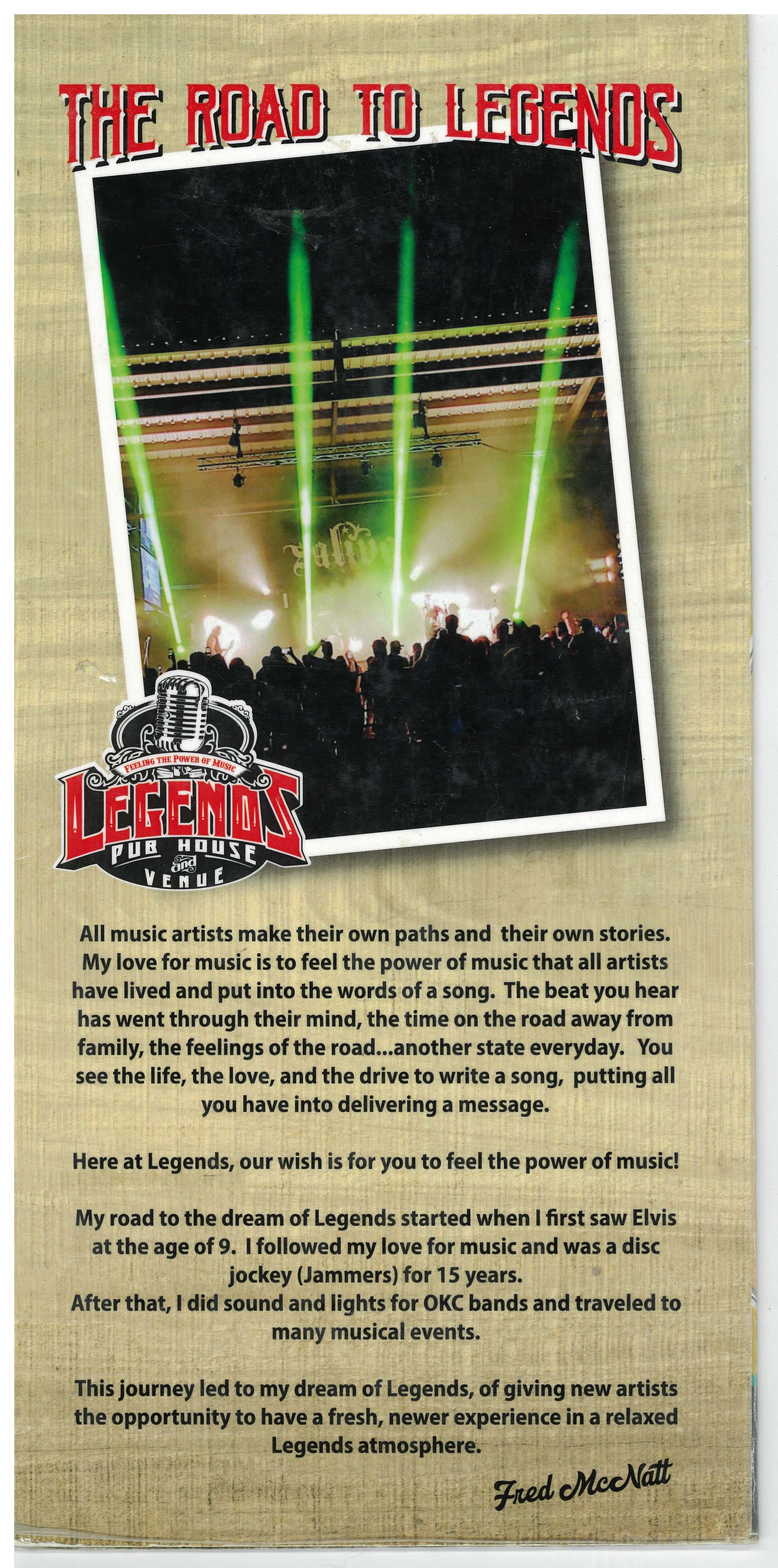 A poster with a picture of a crowd and the words the road to legends