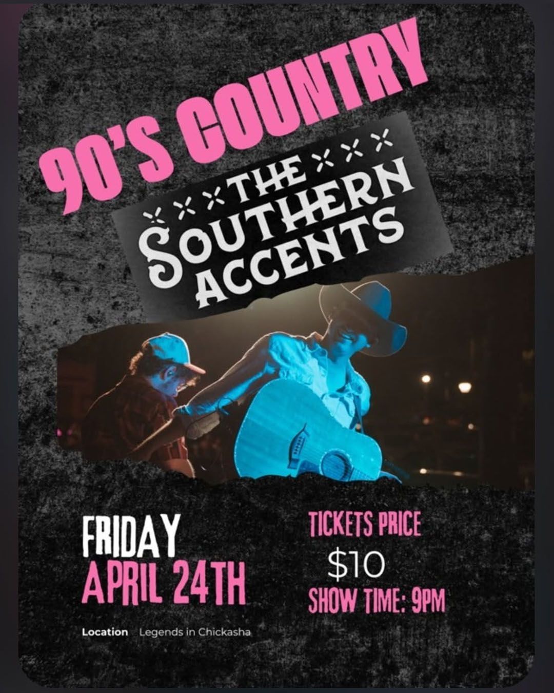 Event poster: Chris Cornell Experience and 16 Stone (Bush Tribute) at Legends on April 18, 8 PM, 21+; $20 advance, $30 day of.