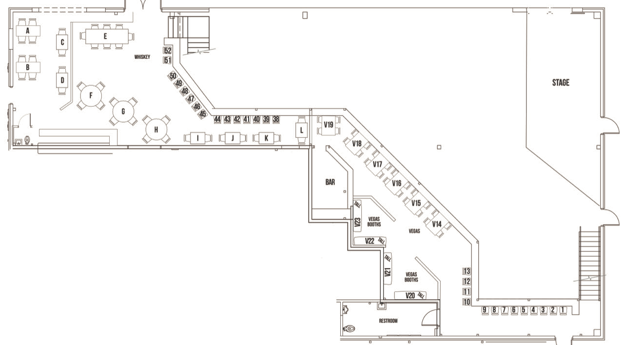 A black and white floor plan of a building.