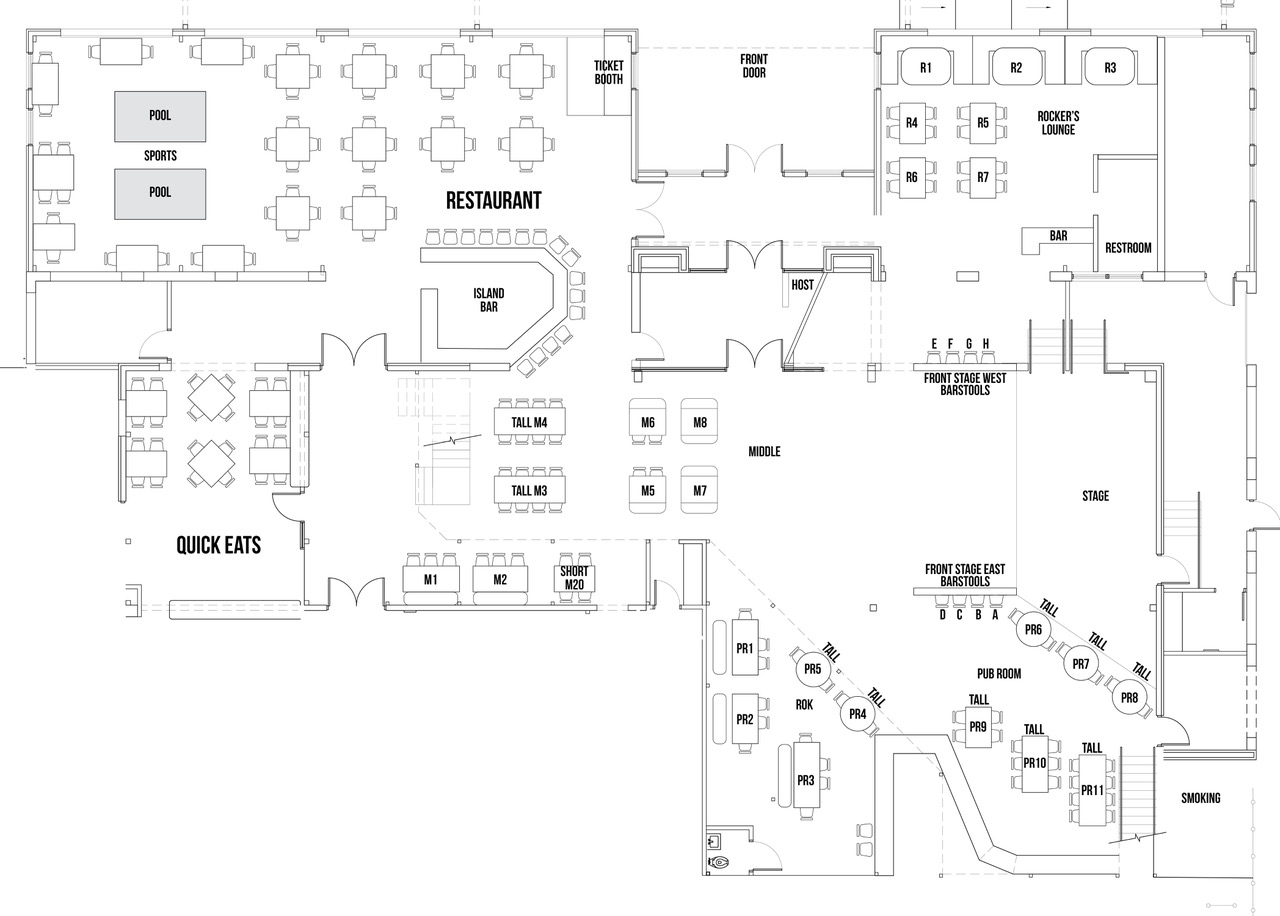 A black and white floor plan of a building.