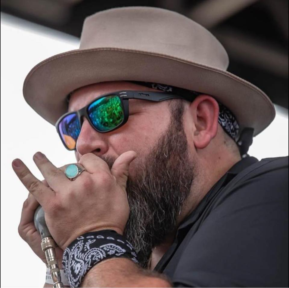 A man with a beard wearing a hat and sunglasses