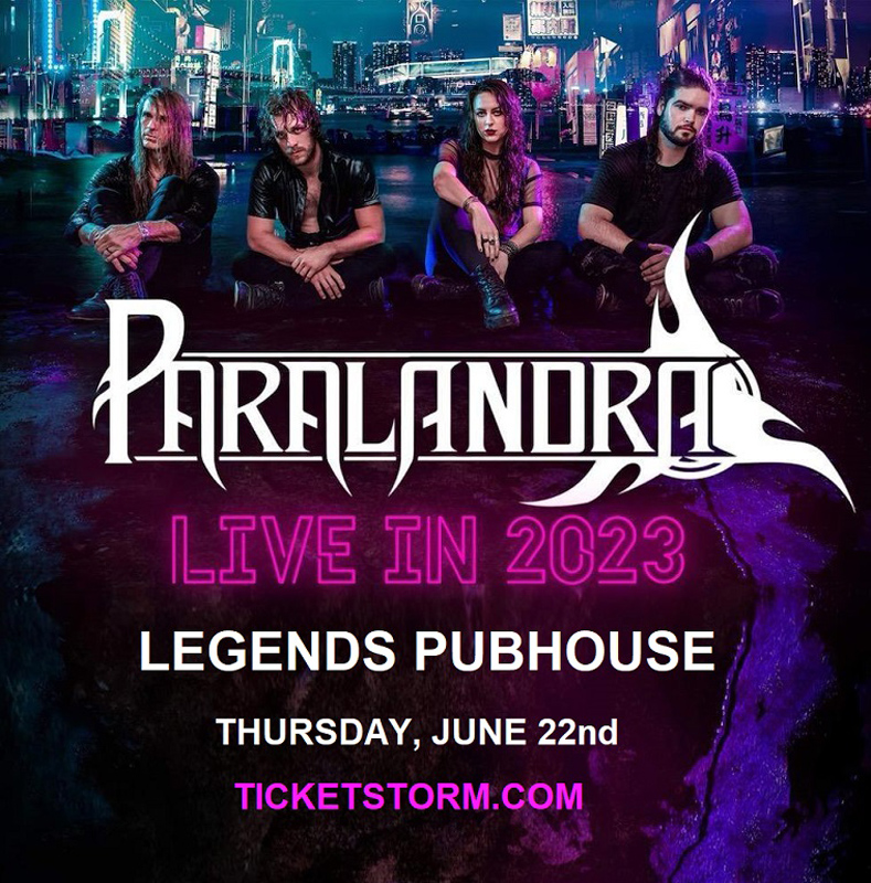 A poster for paralandra live in 2023 legends pubhouse