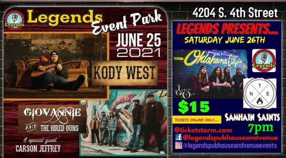 A poster for legends event park on june 25 2021