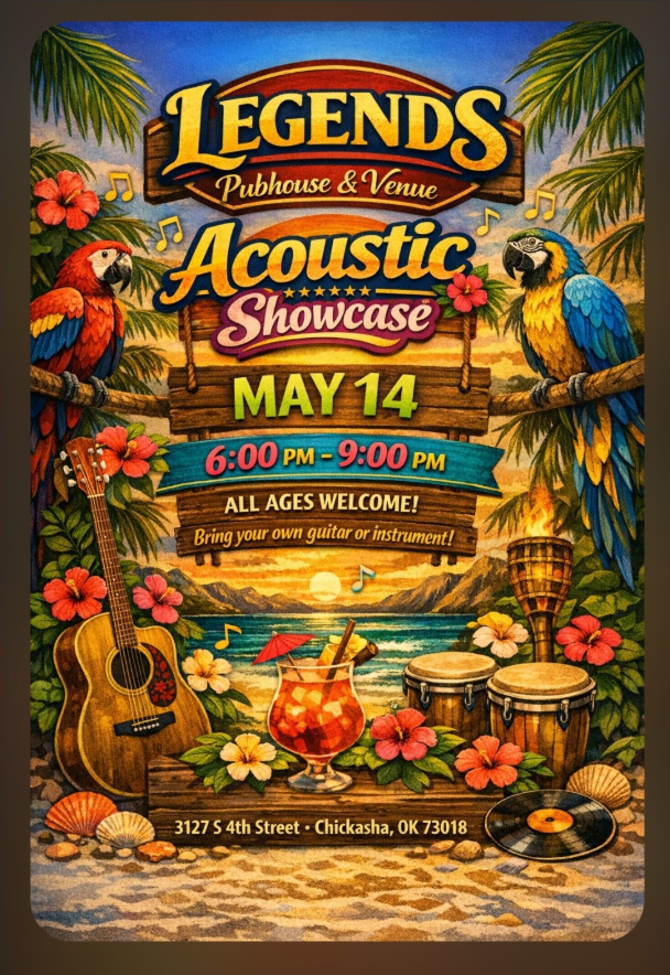 Event flyer for Emo Revival Night in Chickasha, OK, on May 10, 2024, featuring The Culper Ring and guest bands.