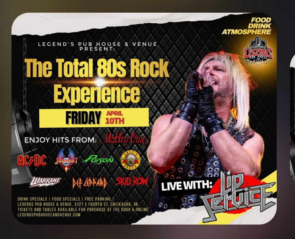 Promotional poster for The Total 80's Rock Experience.
