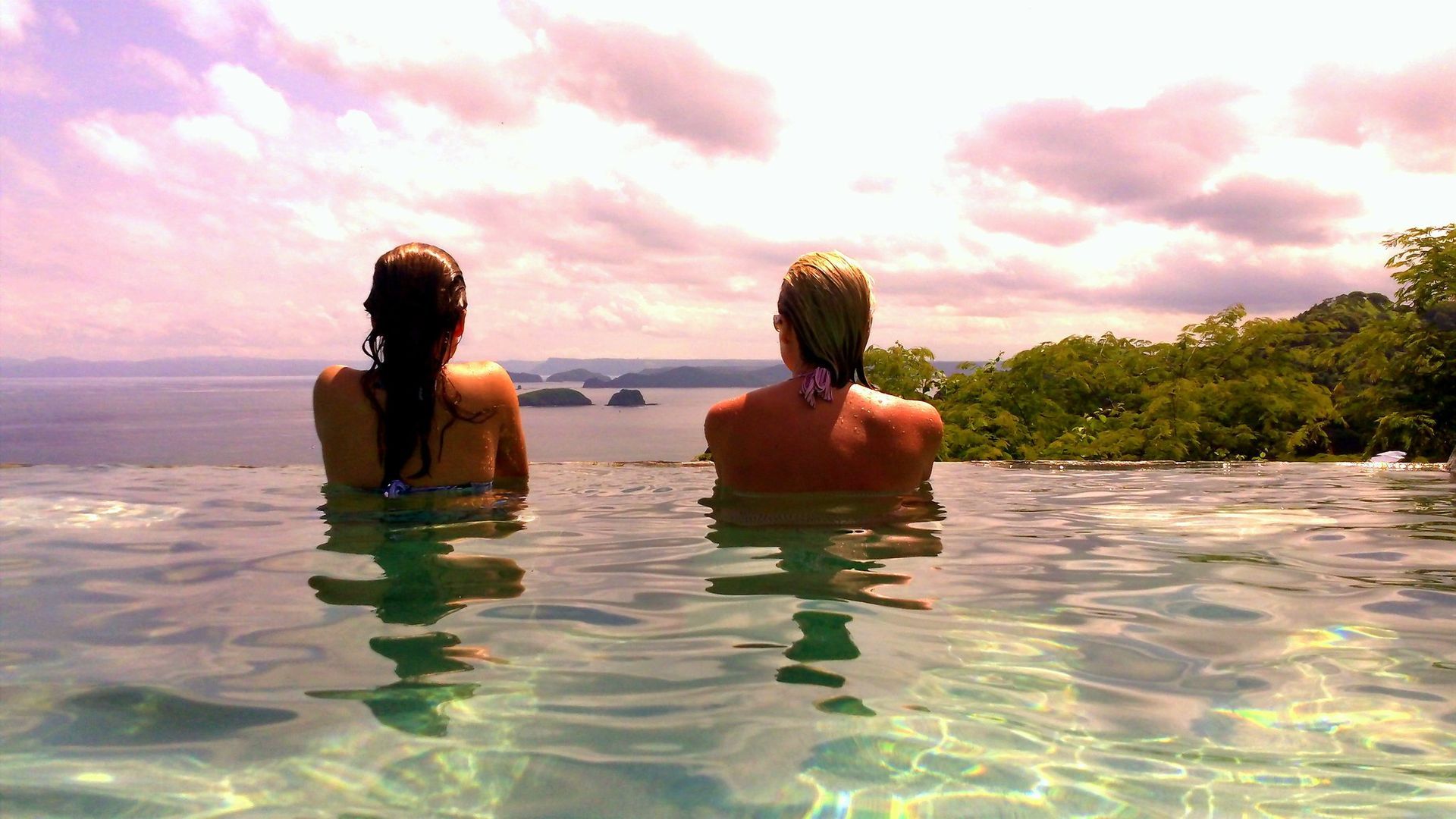 Couple inside the pool