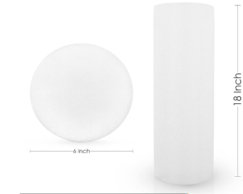 CanDo White PE Foam Rollers