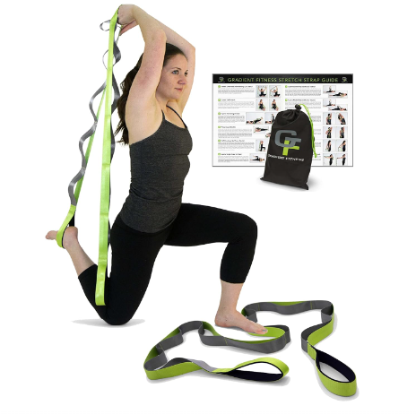 Gradient Fitness Stretching Strap (Grey/Green)