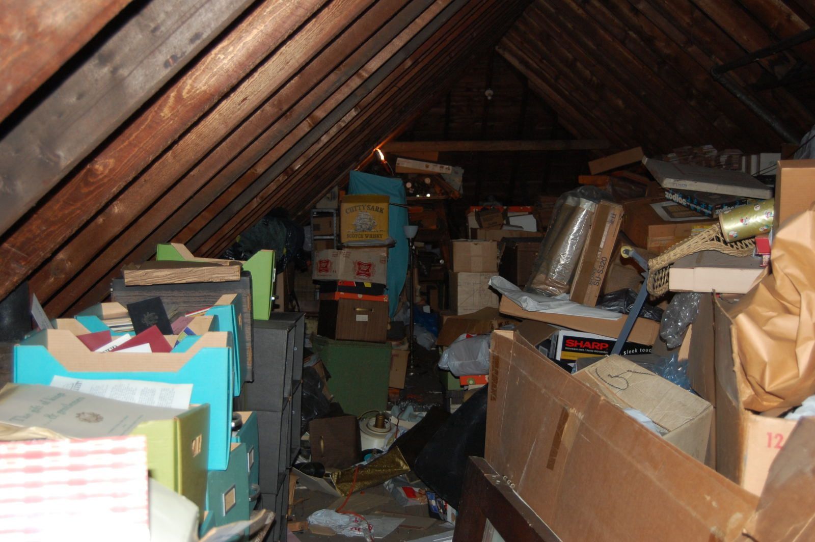 Waste materials in attic