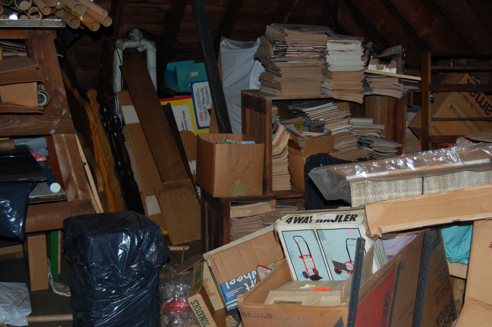 Junks collected in the attic