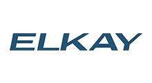 Logo of Elkay in dark blue, sans-serif font.