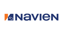 Navien logo: Orange and blue graphic with the word 