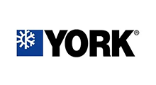 York logo: a snowflake in a blue square next to the word 