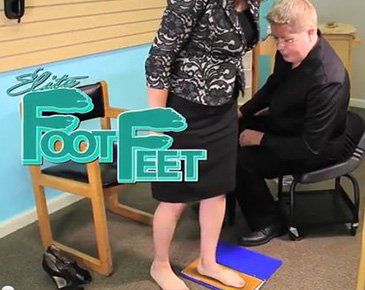 Person measuring foot