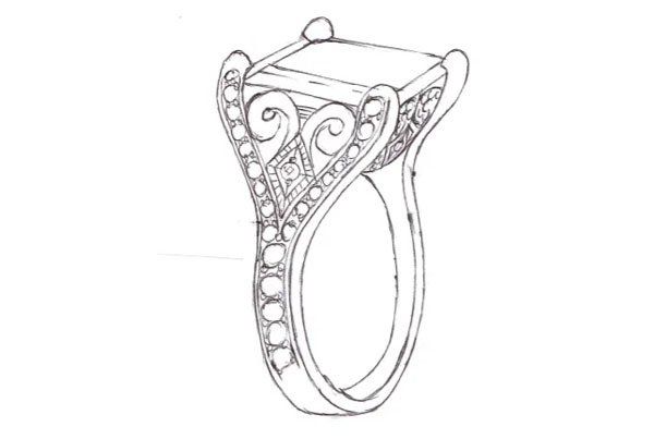 Vintage Fleur De Lis Remount Tanzanite