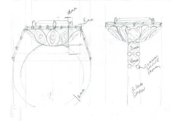 Peridot Floral Basket Diamond Halo