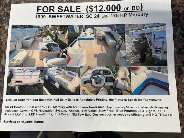 1999 Sweetwater SC 24 With 175 HP Mercury