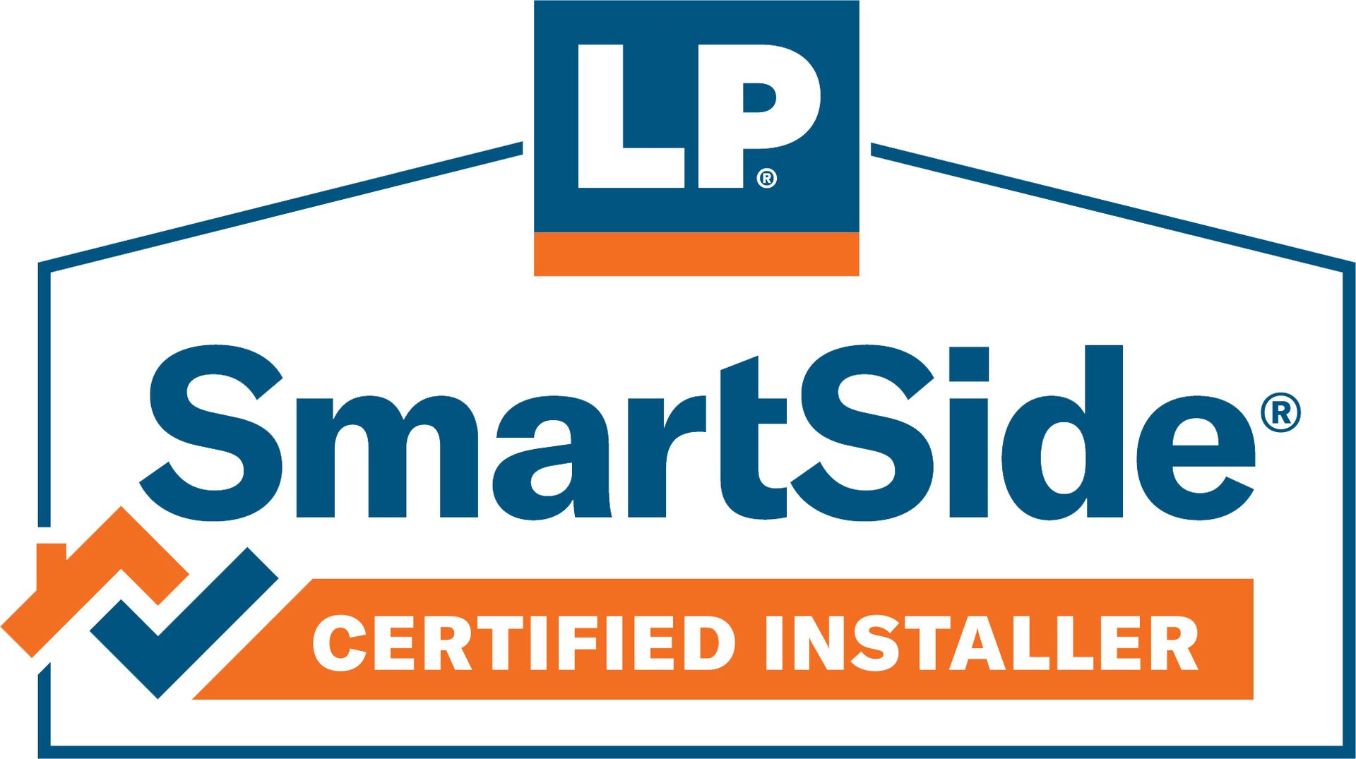 The logo for LP SmartSide is a certified installer.
