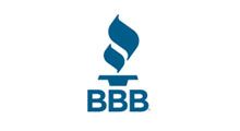 BBB logo with blue flame icon above the letters “BBB” on a white background