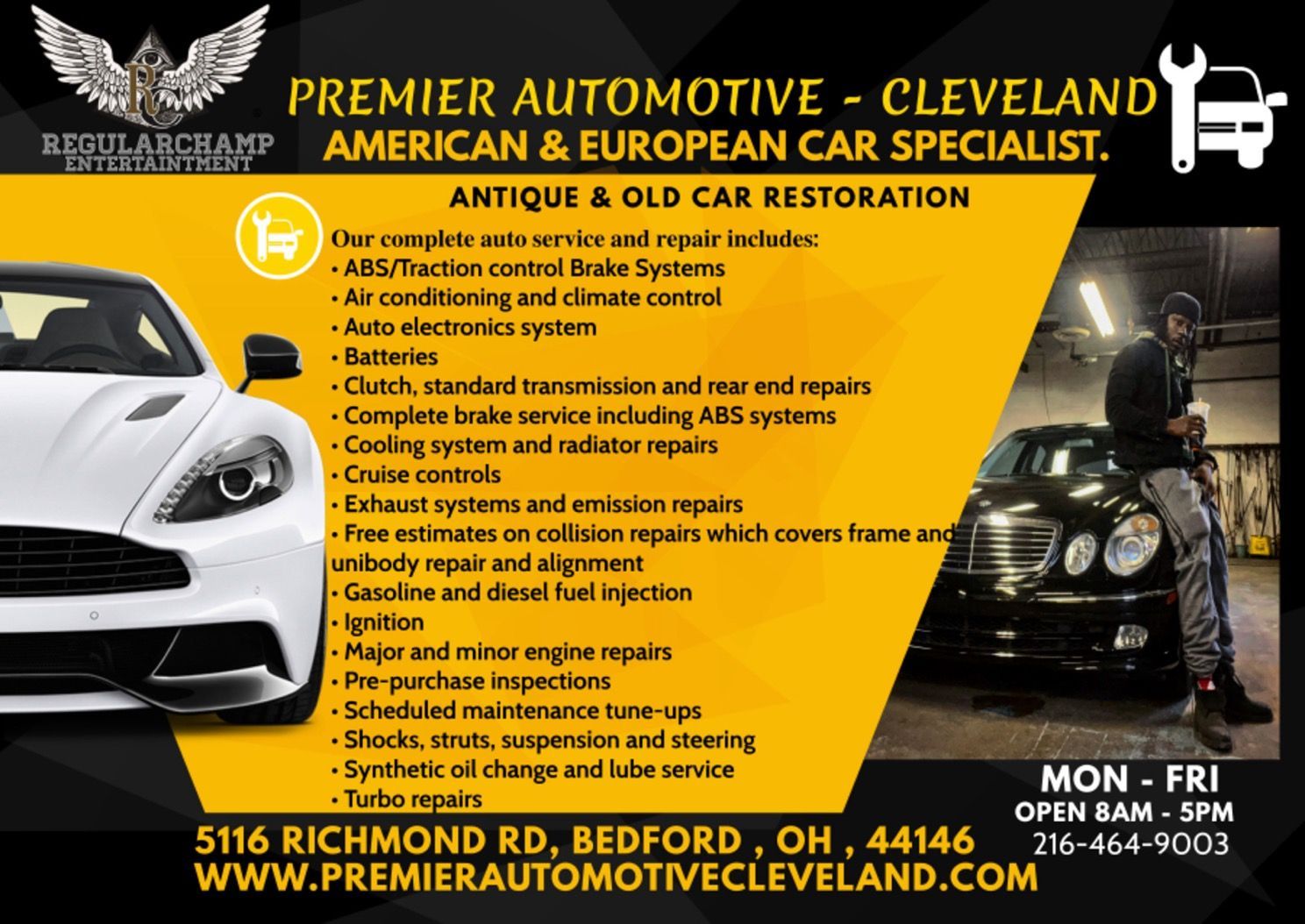 a flyer for Premier Automotive of Cleveland