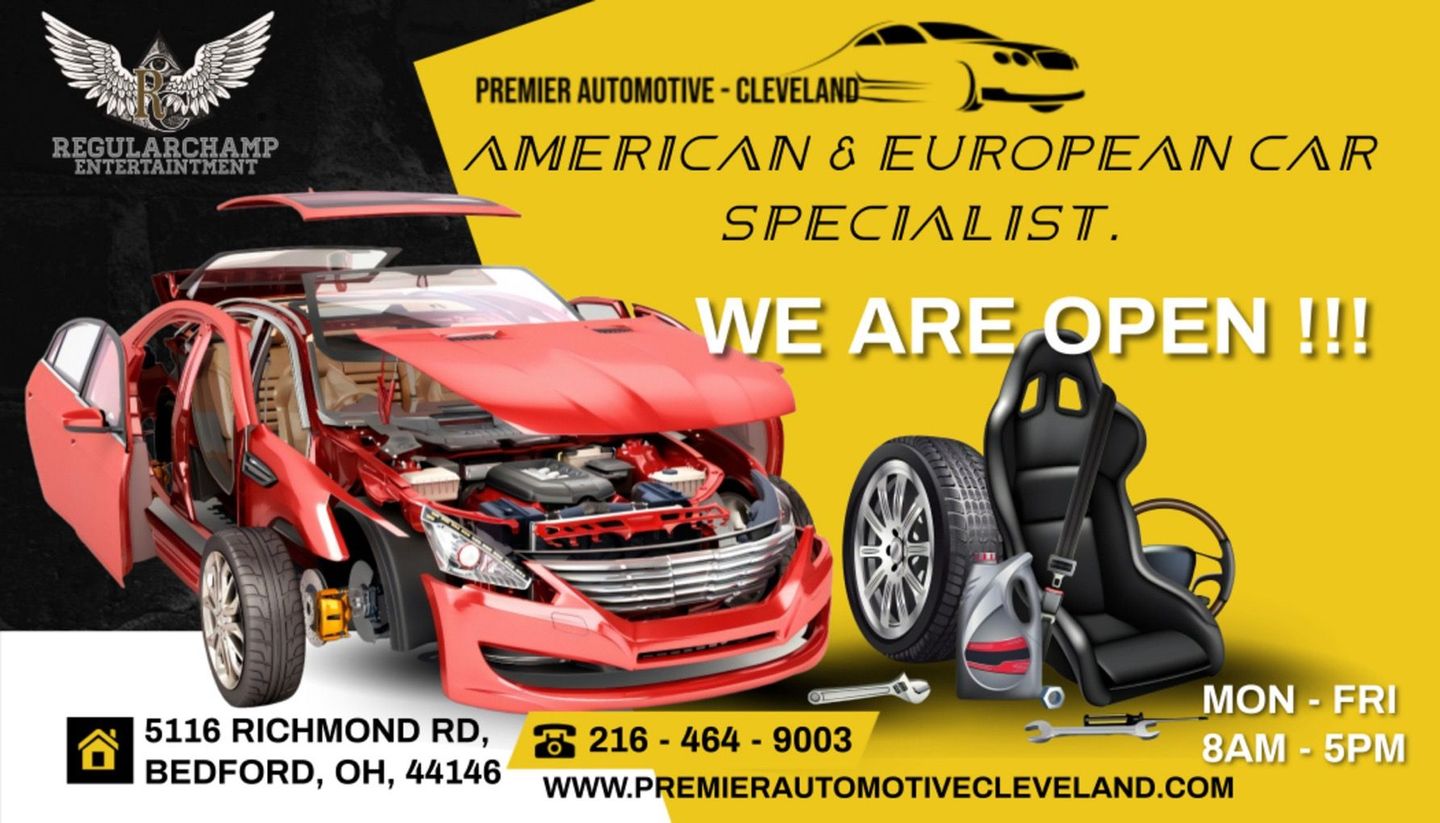 Premier Automotive of Cleveland flyer saying 