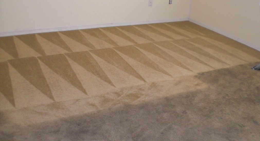 dirty and clean carpet comparison