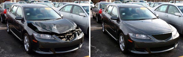 before and after collision repair