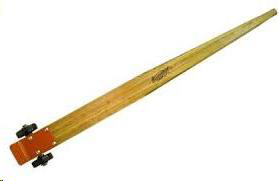 Wooden surveying rod with adjustable brackets.