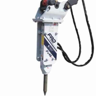 White hydraulic breaker labeled