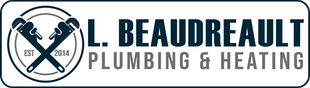 L. Beaubreault Plumbing & Heating logo with crossed wrench and pipe icon in blue and black