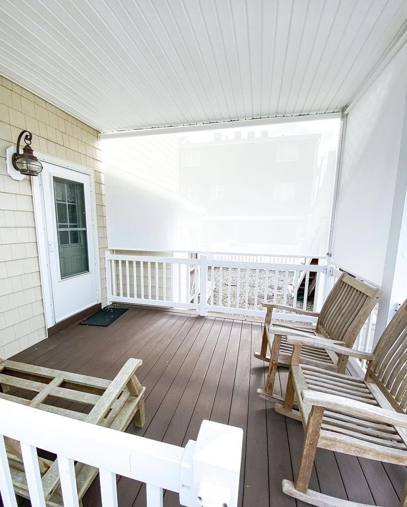white covered porch