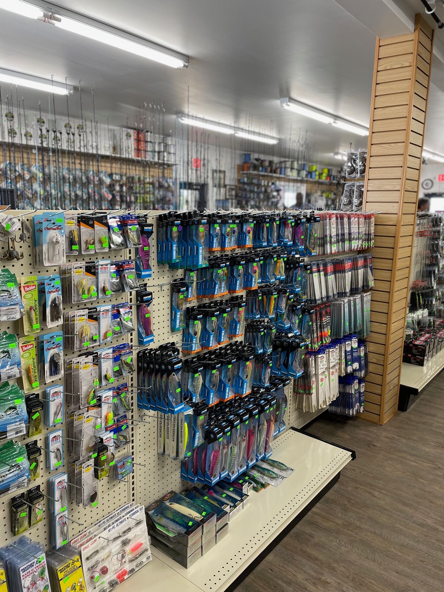 A fishing store filled with lots of fishing supplies.