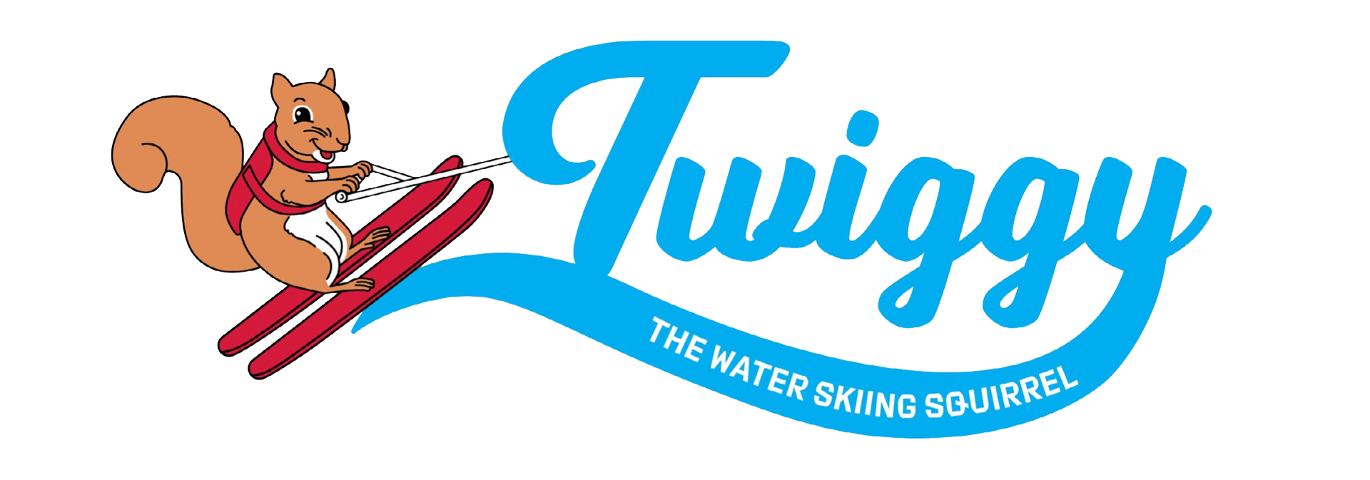 A logo for Twiggy the water-skiing squirrel