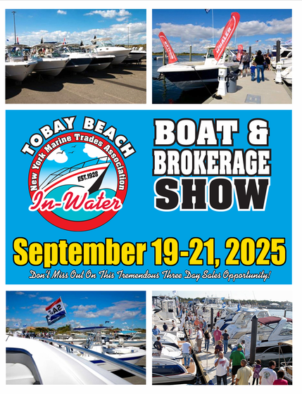 A poster for the boat and brokerage show on september 19-21 , 2025.