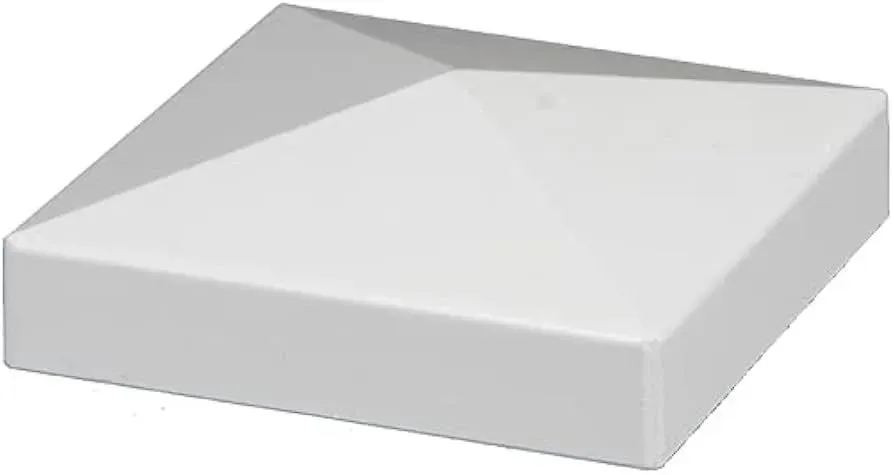 White square post cap with a peaked top.
