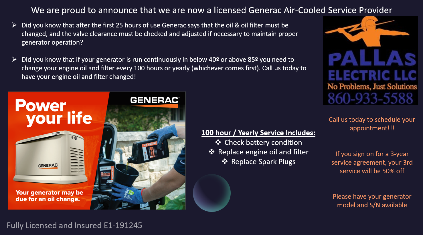 Pallas electric generator announcement - Generac