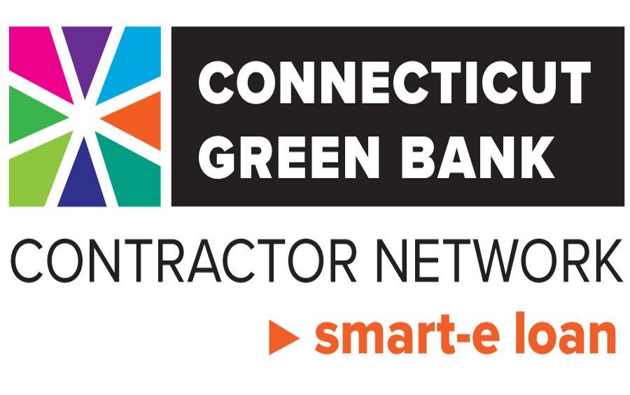Logo: Connecticut Green Bank Contractor Network with colorful emblem and 