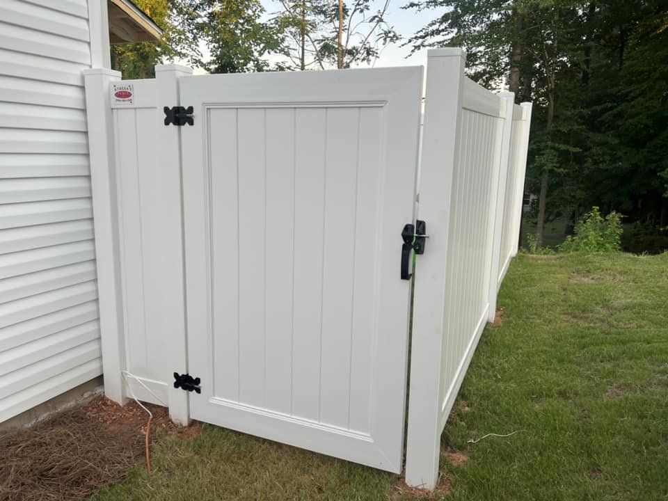 Vinyl white fence