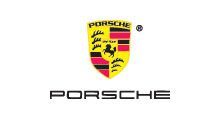 The porsche logo is on a white background.