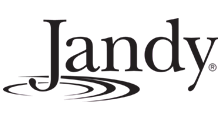 Jandy logo with black text and water ripples.