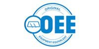 The logo for oee is blue and white and says `` original equipment equivalent ''.
