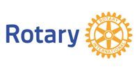 Rotary logo with blue text and an orange gear emblem on a white background