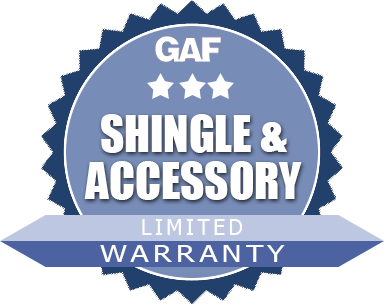 GAF Shingle & Accessory Limited Warranty badge