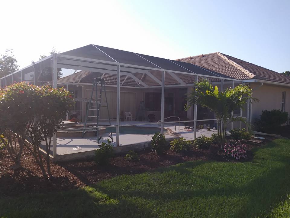 Swimming pool rescreening