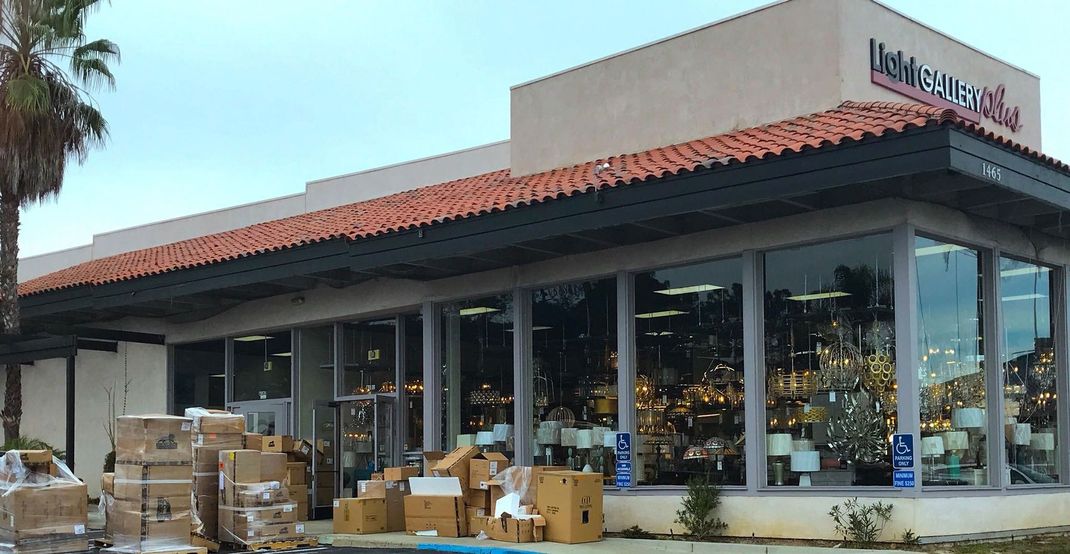 A store with a lot of boxes in front of it