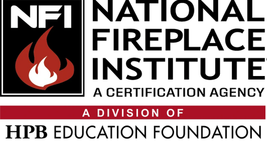A logo for the national fireplace institute a certification agency