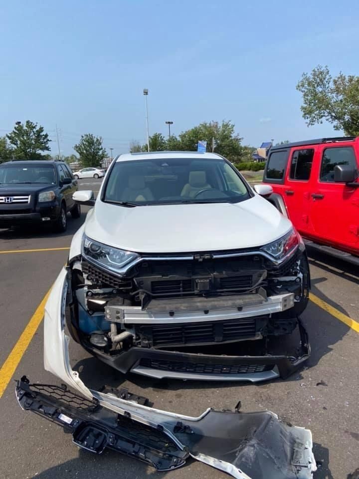 Front car collision damage