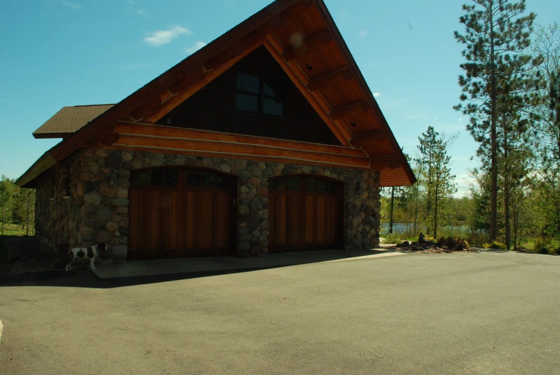 Field stone on exterior walls of home