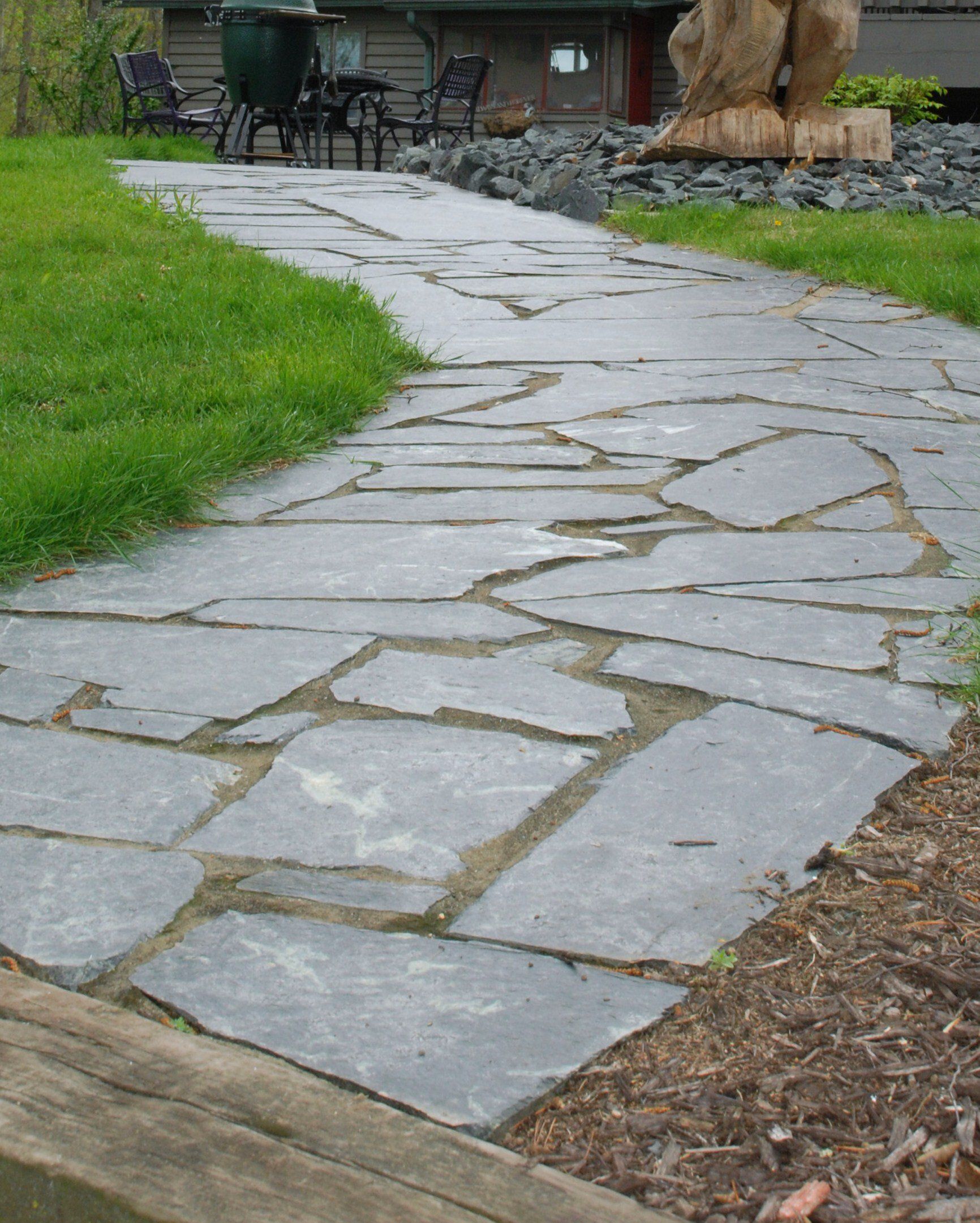 Flagstone on pathway