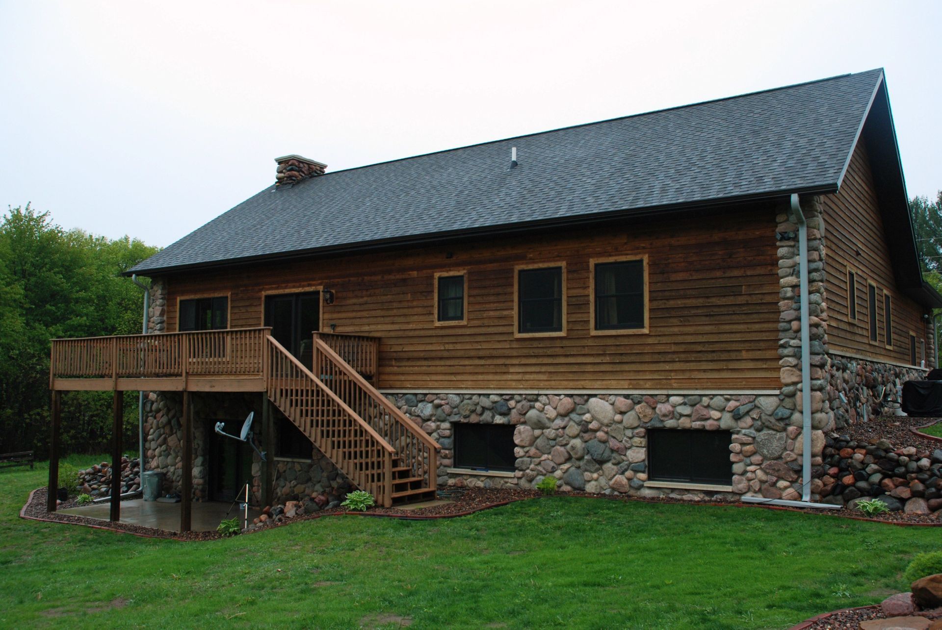 Custom stone work on home